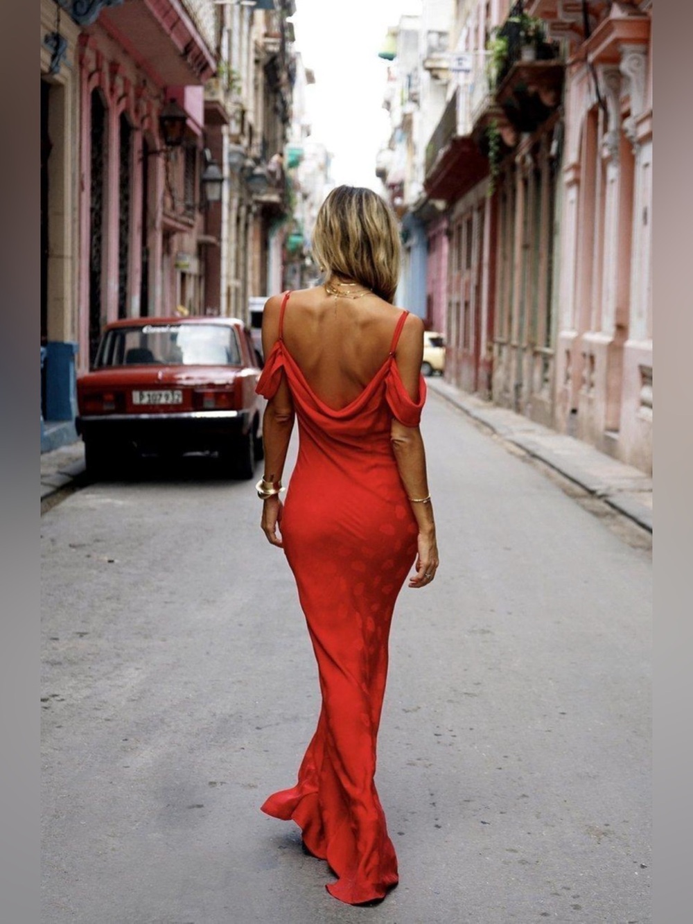 Rat & Boa Florentina Red Dress XS Maxi Long Satin Sexy Classy Rare - Picture 3 of 14